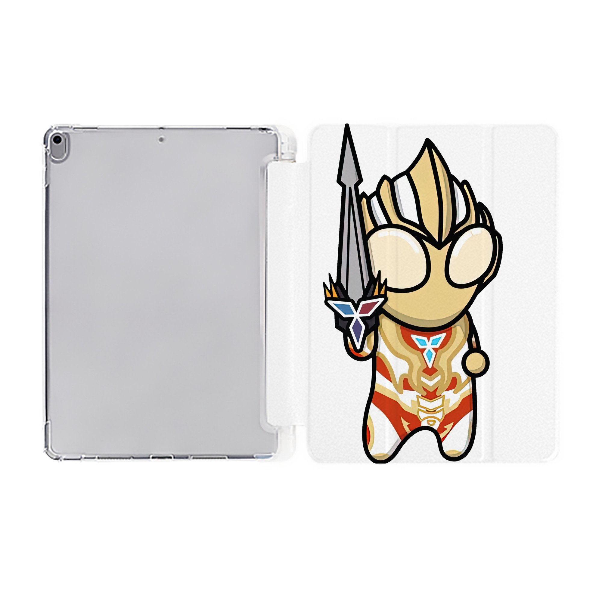 （画像用） ウルトラマン Ultraman IPad ケース ペン収納付き 三つ折りスタンド PUレザー×シリコン 対応機種9.5/10.5/10.9インチ